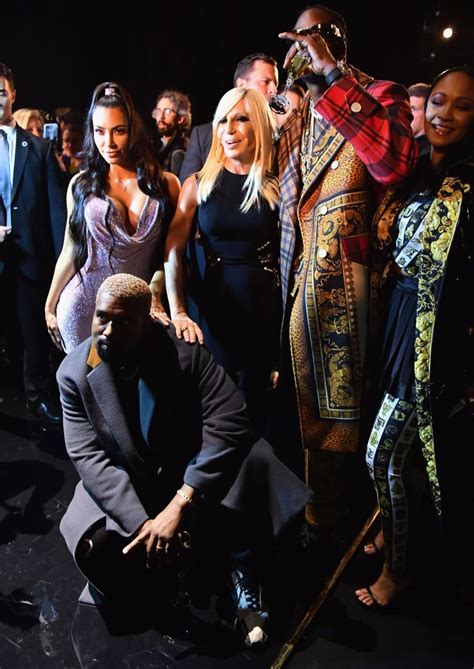 kanye west versace|PHOTOS: Kim Kardashian, Kanye West and others at Versace .